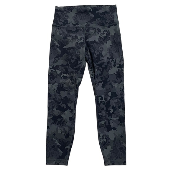 Lululemon Wunder Train High-Rise Tight 25" Hidden Heritage Black Lace Size 10 - Picture 1 of 7